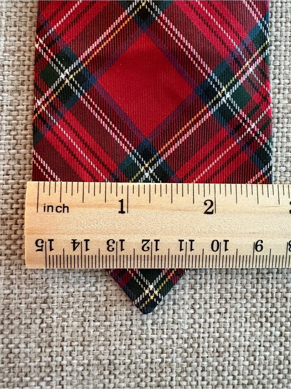 Talbots Kids Red Tartan Plaid Adjustable Zip Tie Christmas Holiday